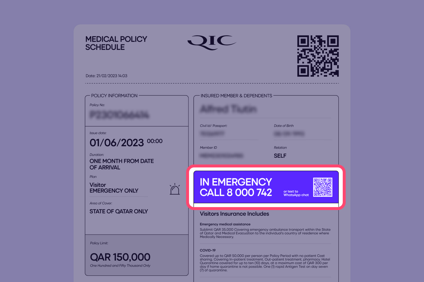 Visitors insurance 2