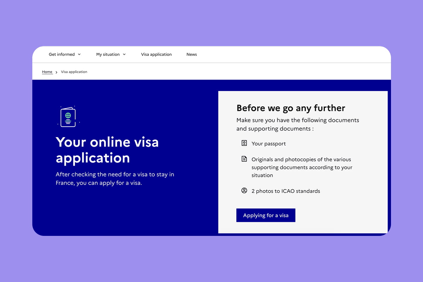 France visa screen