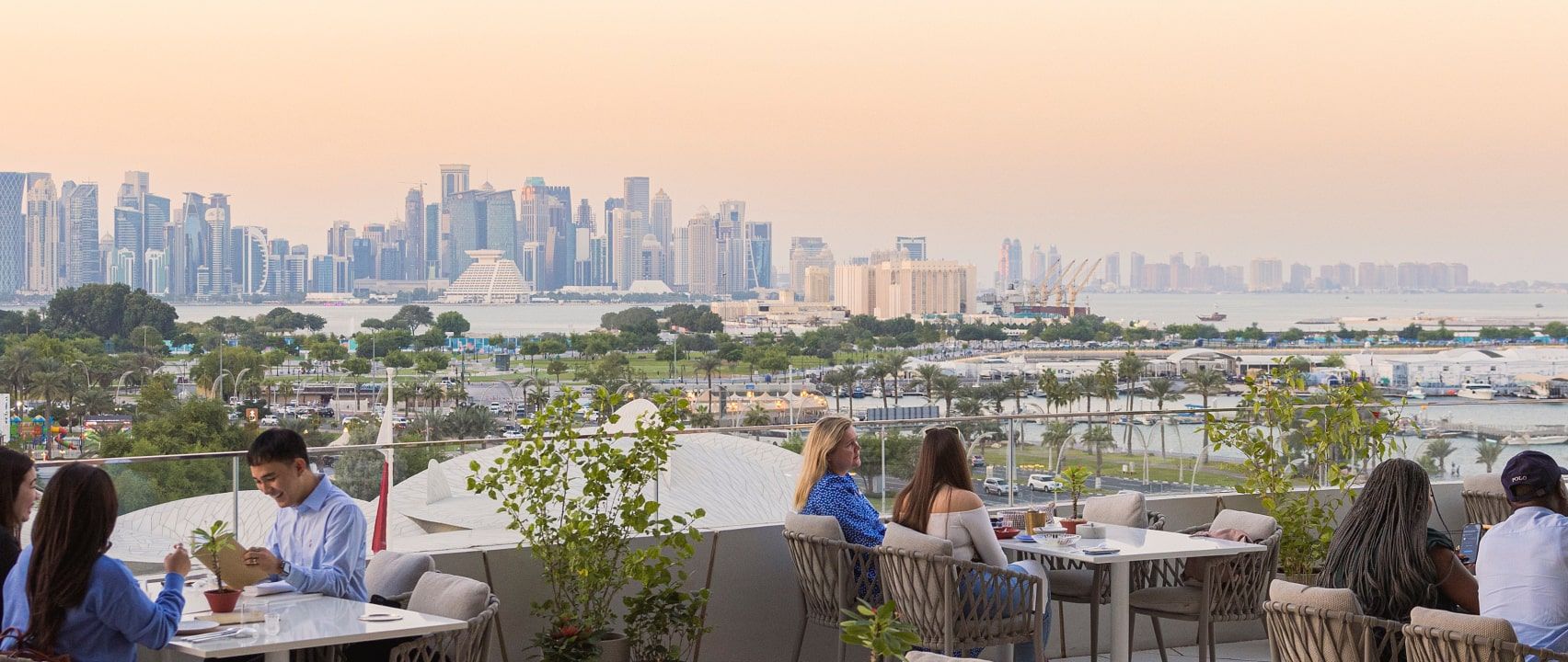 Enjoy authentic local cuisine at Jiwan, located in the National Museum of Qatar.