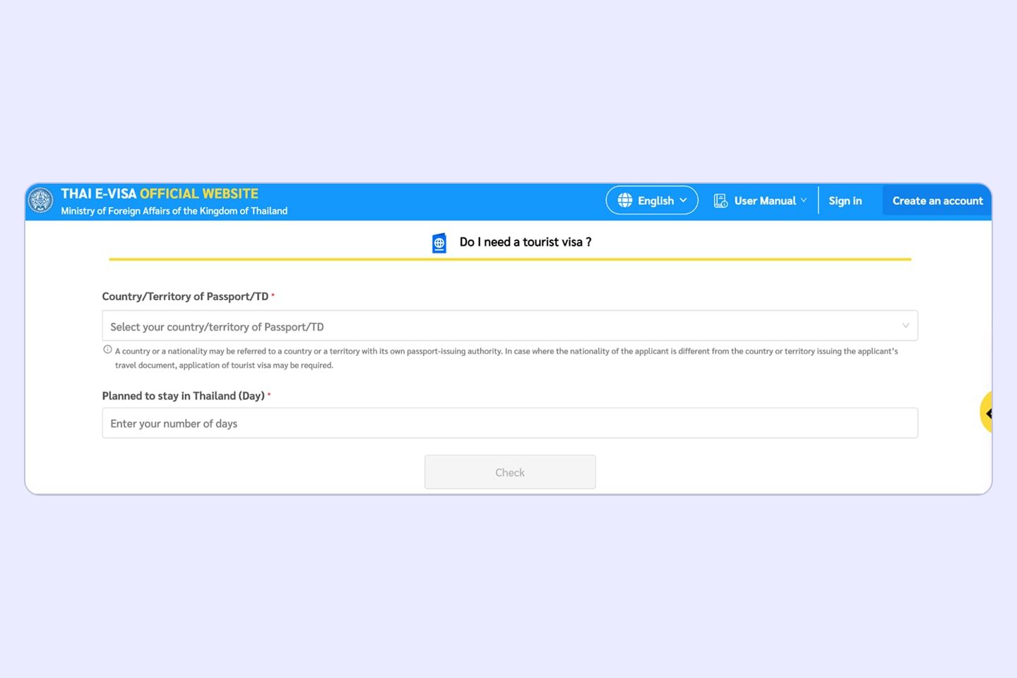 Check visa requirements